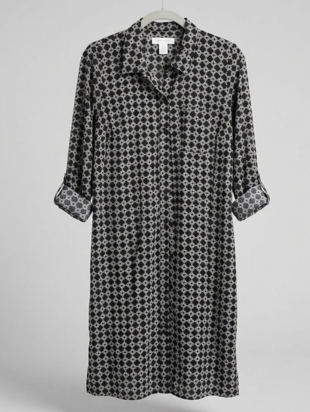 MOTHERHOOD  Maternity Black and White Geometric Shirt Dress Sz S
